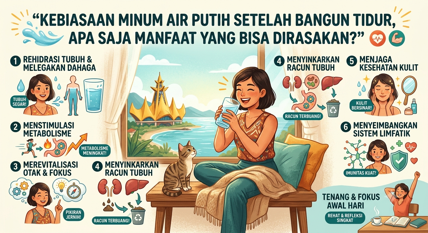 Kebiasaan Minum Air Putih Setelah Bangun Tidur, Apa Saja Manfaat yang Bisa Dirasakan?